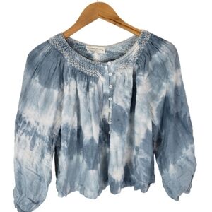 Lucky brand embroidered peasant blouse